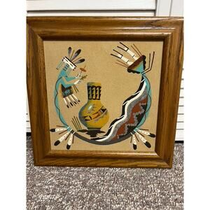 American Indian sandpainting art tile